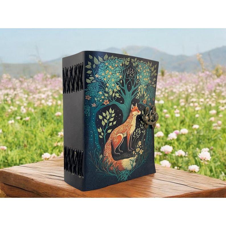 Гримуар Кожаный журнал Блокнот для заклинаний Книга теней Толстый журнал - Бумага ручной работы Винтажный журнал для женщин