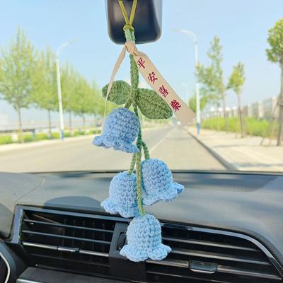 Автомобильный кулон ручной работы в форме ландыша, автомобильный кулон, креативный автомобильный кулон с зеркалом заднего вида, женские модные автомобильные аксессуары