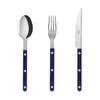 Набор блестящих столовых приборов Sabre Bistro, темно-синий, обеденная ложка + обеденная вилка + обеденный нож, 1 комплект, популярная корейская посуда