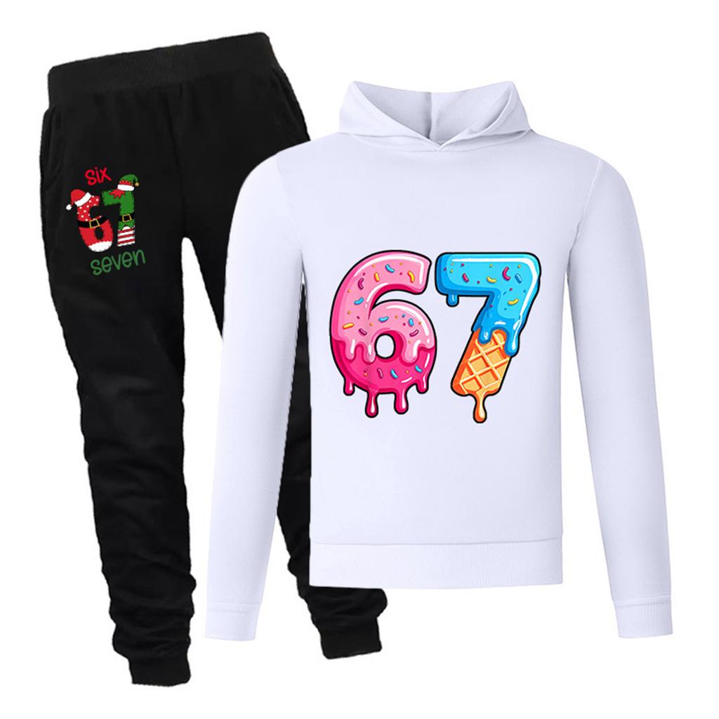 Детский пуловер с длинным рукавом свободного кроя с принтом в виде букв, комплект