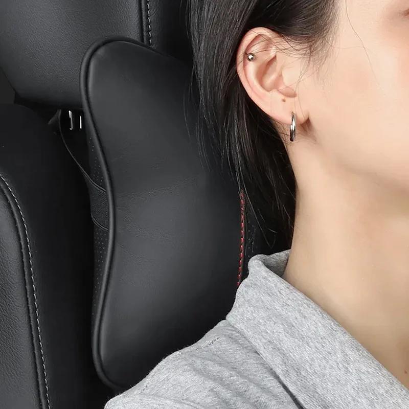 AXYY2 1Pcs Car Seat Headrest Auto Logo Neck Pillow For Toyota GR Sport Gazoo Racing RAV4 COROLLA C-HR Mirai car accessories interior