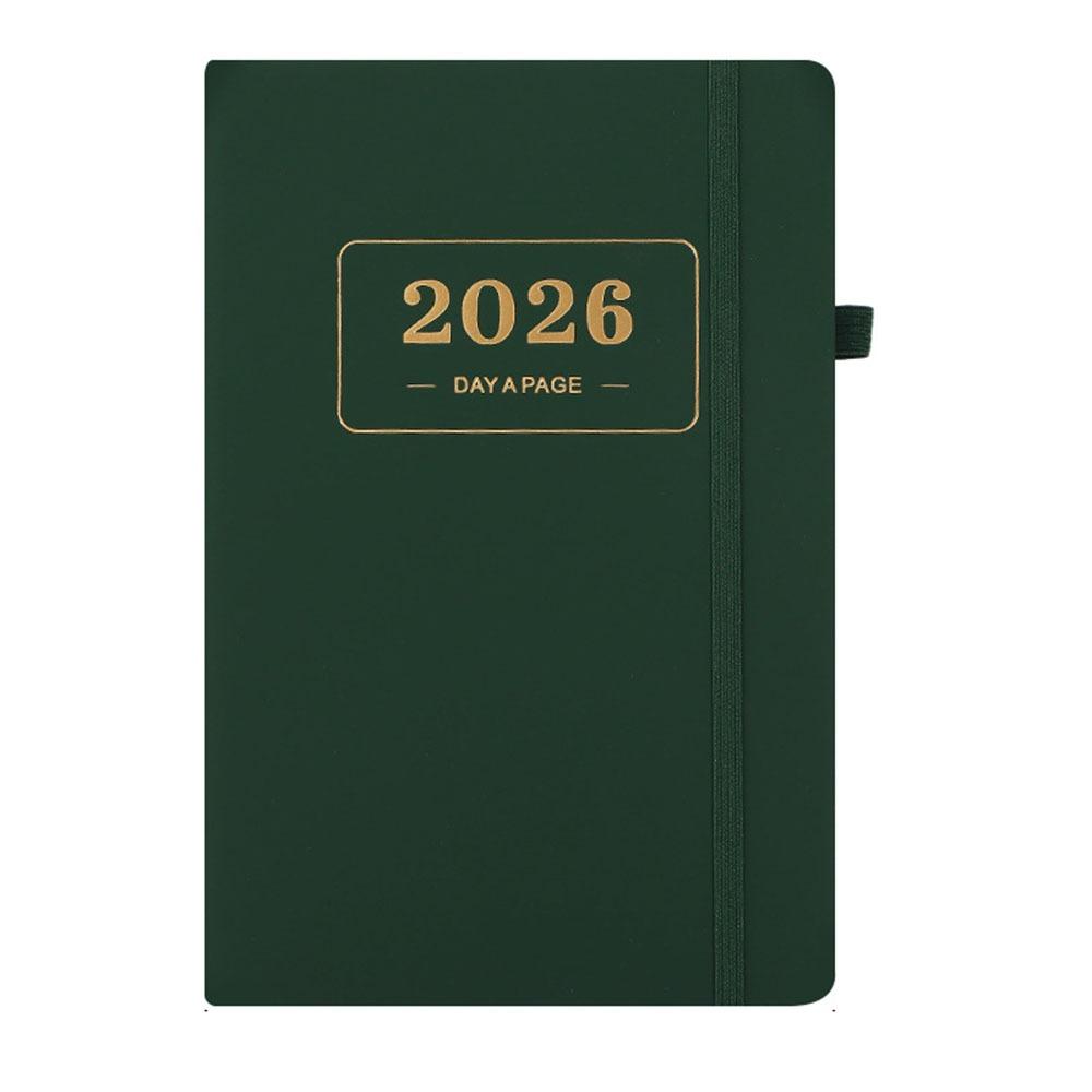 PU Leather 2026 Daily Planner 2026.1.1-2026.12.31 Calendar Book Portable Agenda Notepad  Office