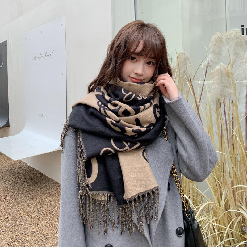 Scarf Women's New Winter Shawl Outer Wear Fashionable High End Imitation Cashmere Thickened Warm Mother's Scarf