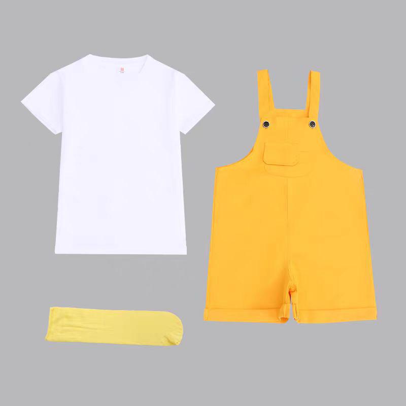 Kids' Summer Choir Performance Overalls - Candy Color Shorts Set for Boys & Girls