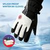 Waterproof Winter Gloves, Touchscreen Ski Gloves, Windproof Thermal Warm Snow Gloves for Men Women, Adjustable Strap for Skiing Hiking Running