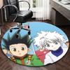1 шт. Ковер круглый Hunter x Hunter Киллуа и Гон, Дизайн в стиле аниме и мультфильмов, Коврик для офисного кресла, Нескользящий ковер для декора дома, Гостиной, Спальни