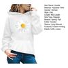 Autumn Spring Hoodie with Big Front Pocket Flower Printing Long Sleeve with Elastic Cuffs Pullover Thic Hooded Sweatshirt Daily Wear Sport Top