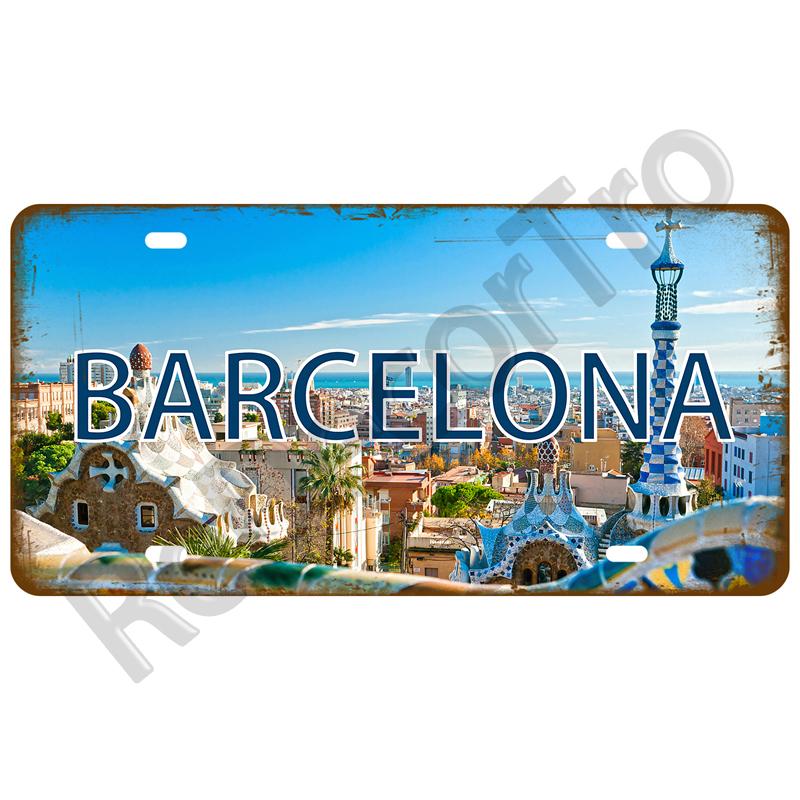 Vintage Tin Sign For Bar Pub Man Cave Club Wall Decoration California TinPlates Plate Plaque Madrid Paris Decor City Metal Sign