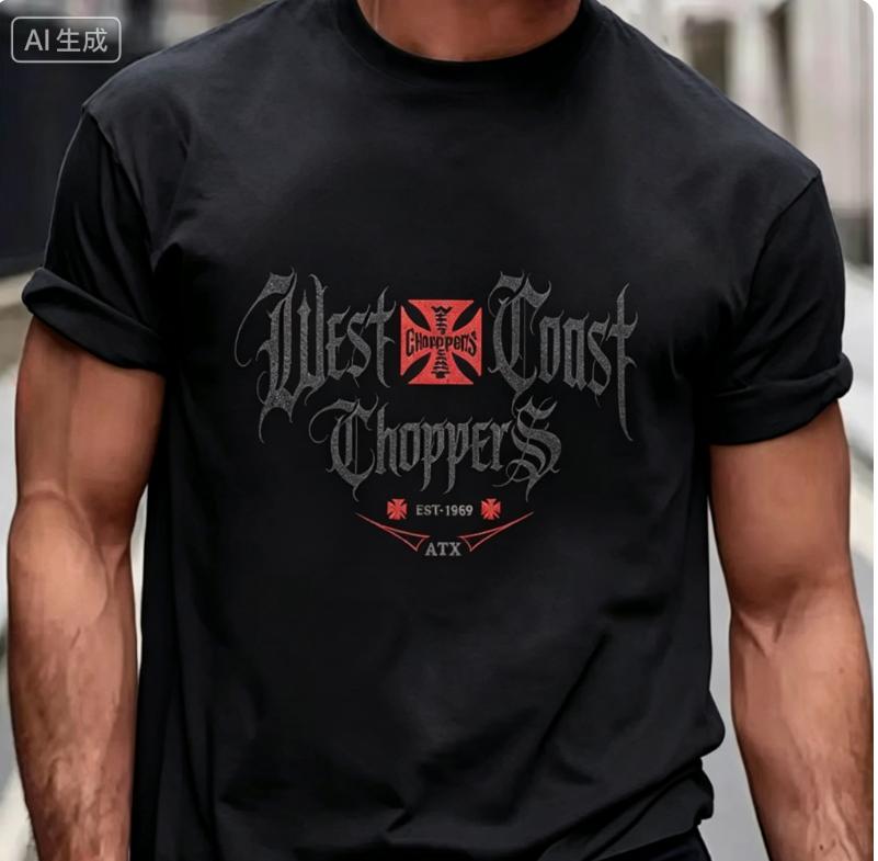 Motorcycle WEST COAST CHOPPERS Script Unisex TShirt Moto Cotton Summer Oneck Short Sleeve Fashion Hip Hop Tee