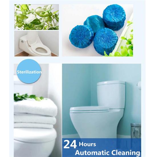 Liannian 10Pcs Automatic Bleach Toilet Bowl Tank Stain Remover Blue Home Detergent Cleaner