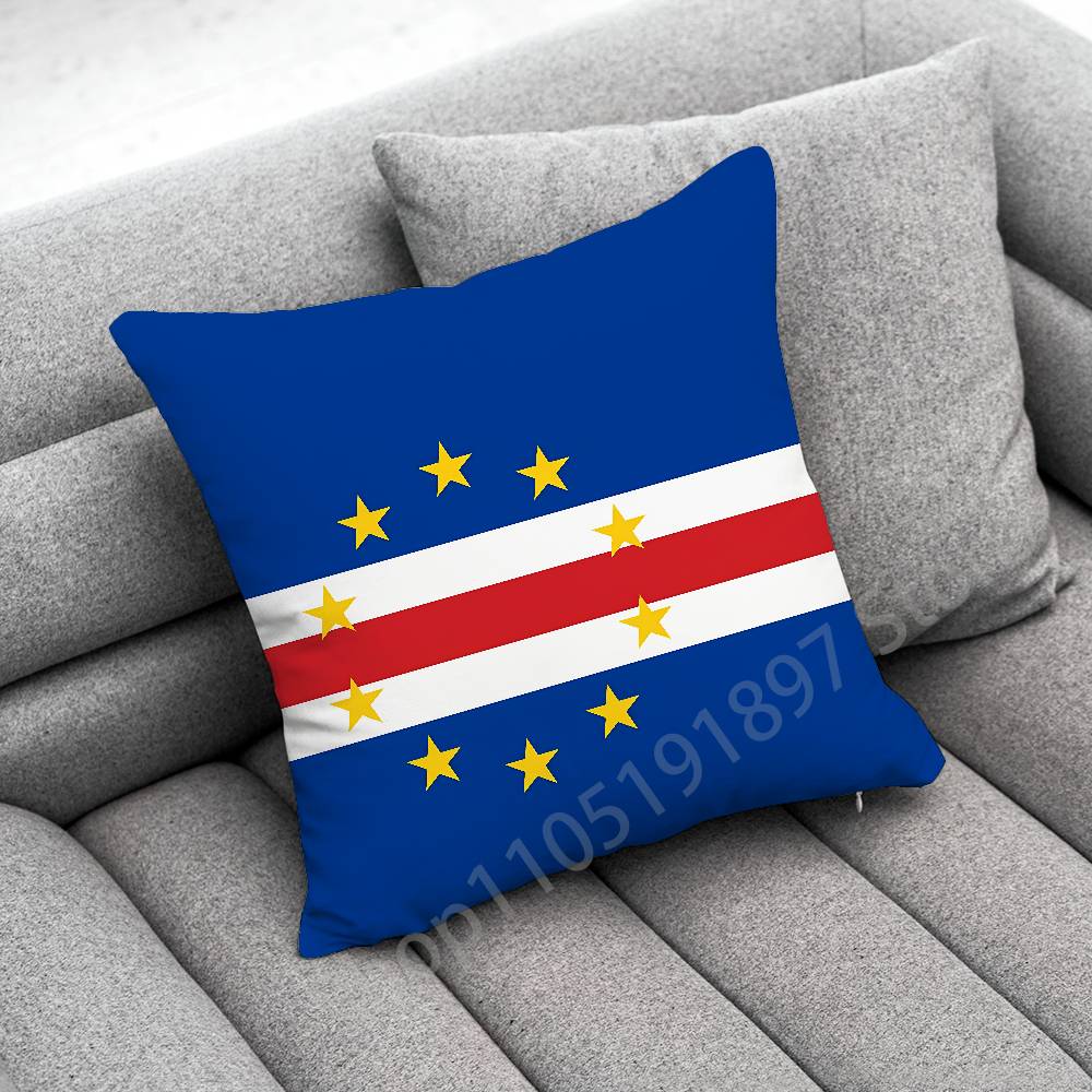 Africa Cape Verde Passport Flag Throw Pillow Case For 45X45Cm 40X40Cm 55X55Cm 50X50Cm 30X30Cm Square Car Pillowcase Shell