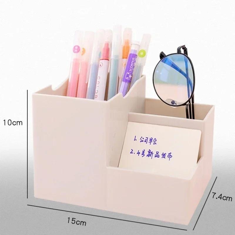 Multi-function Desktop Pen Holder Office School Storage Case Colorful Plastic Box Desk Pen Pencil Organizer Mobile Phone Bracket