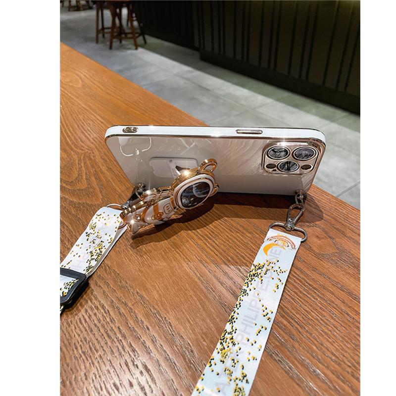 Ремешок через плечо Quicksand Space Bear, чехол-кронштейн для Tecno Spark 20 20C 10 10C 8C 9 Pro GO 2024 2023 2022, мягкий чехол с покрытием