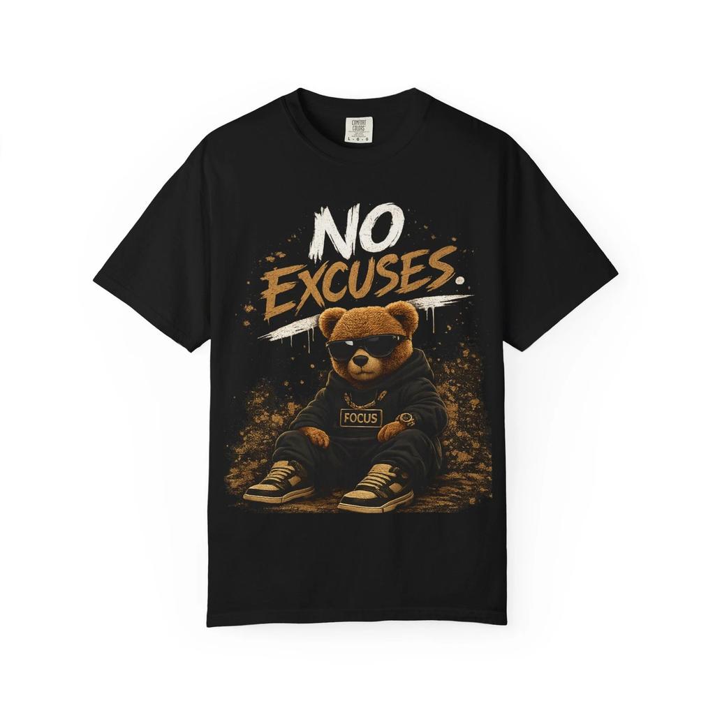 No Excuses Teddy Bear Mens Kids T Shirt | Build Your Future Focus