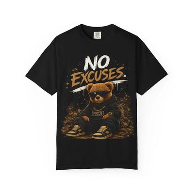 No Excuses Teddy Bear Mens Kids T Shirt | Build Your Future Focus
