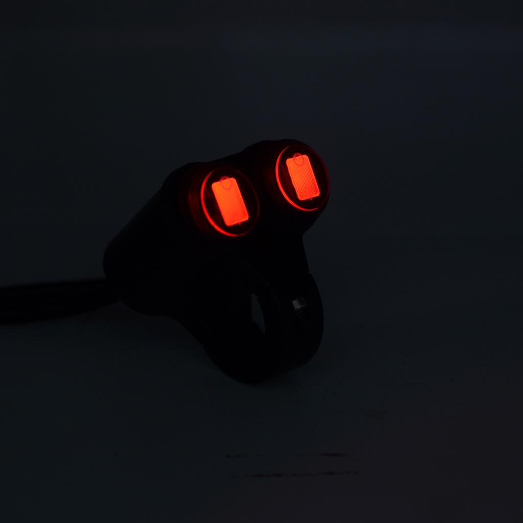 Motorcycle Headlight Handlebar Spotlight Double Flash Switch for 7/8'' 22mm Handlebar Modified Waterproof with Indicator Light Aluminum Alloy