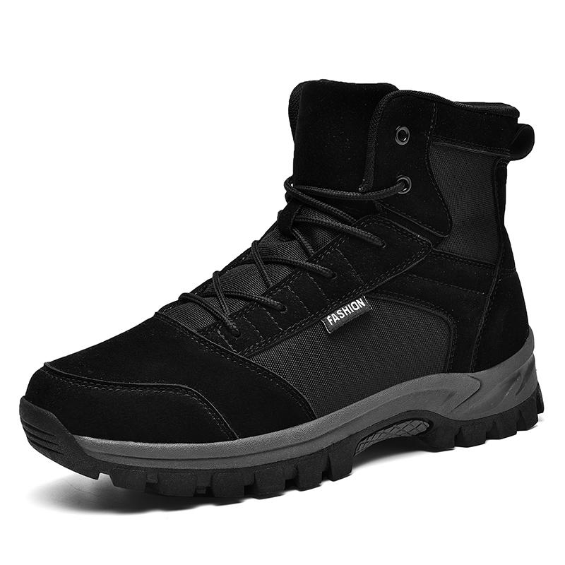 Мужские походные ботинки для улицы, противоскользящие, на шнуровке, на толстой подошве, с высоким берцем, удобные, повседневные, прочные, спортивная повседневная обувь для мужчин