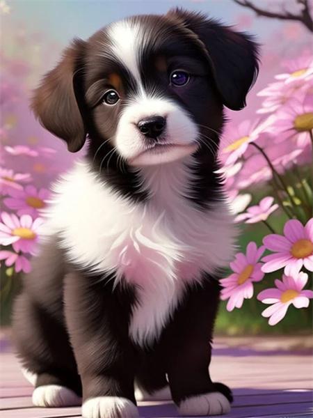 Комплект для алмазной живописи Собака Цветок Полная квадратная/круглая вышивка Мозаика Животное Домашний декор