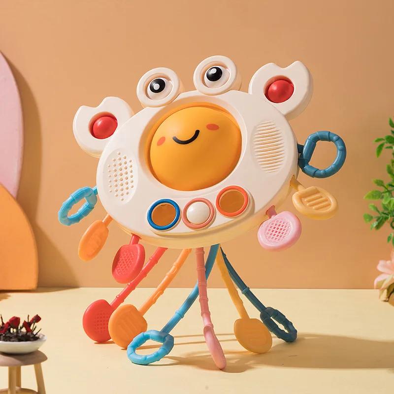 Montessori Pull String Sensory Toys Baby 6 12 Months Silicone Activity Toys Development Educational Toys for Baby 1 To 3 Years