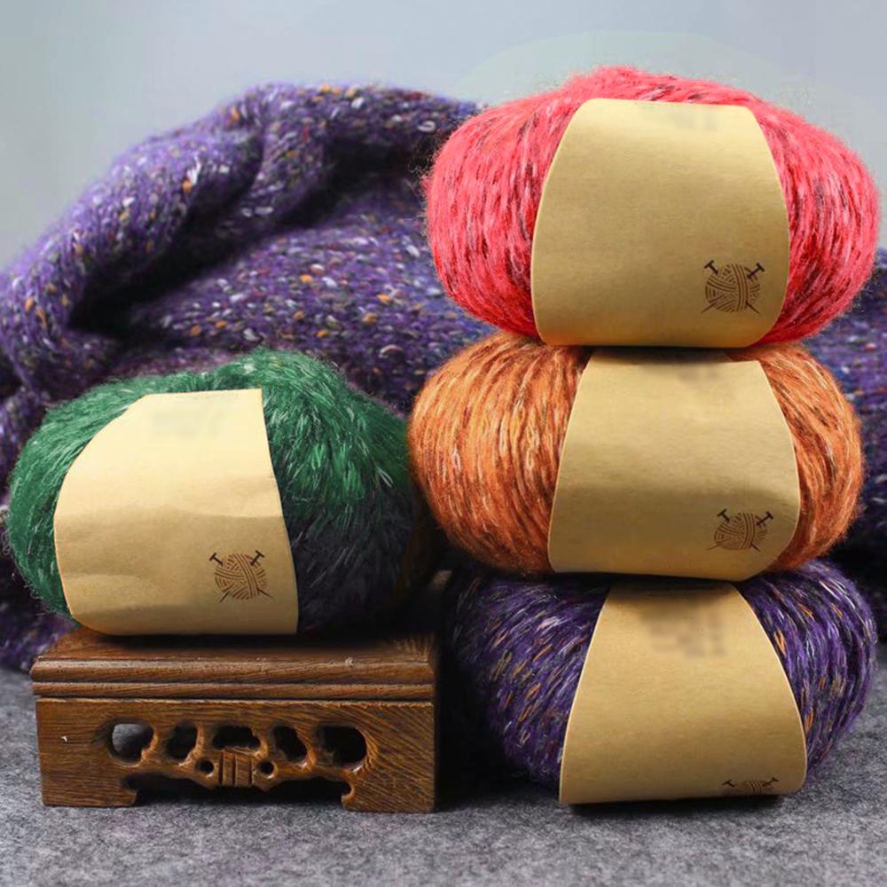 1pc Colorful Wool Thread Camel Fleece Flower Color Broken Dyeing Thread Weaving Scarf Coat Thread Mohair Stick Needle Thread