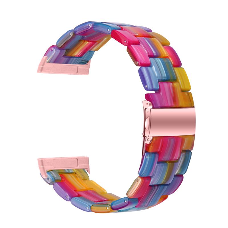 Resin Band for Fitbit Versa 4/Sense 2,20mm Lightweight Watch Strap Bracelet with Stainless Steel Buckle