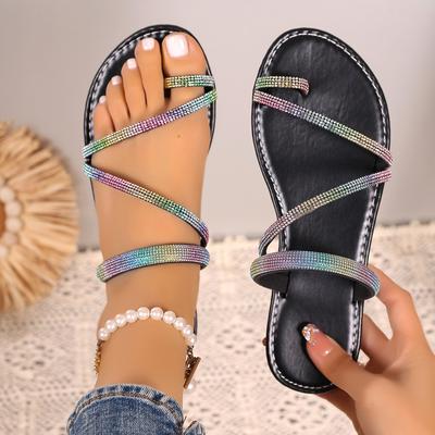 Модные летние новые женские тапочки Модные сандалии на плоской подошве Женские пляжные повседневные дизайнерские туфли Противоскользящие тапочки-шлепанцы Женские