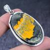 Bumblebee Jasper Gemstone Handmade 925 Sterling Silver Gift Pendant 2.56" F9n36