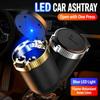 Smell-Proof Vehicle Rubbish Can LED Blue Light Auto Ashtray Modern Car Ashtray  Car Interior