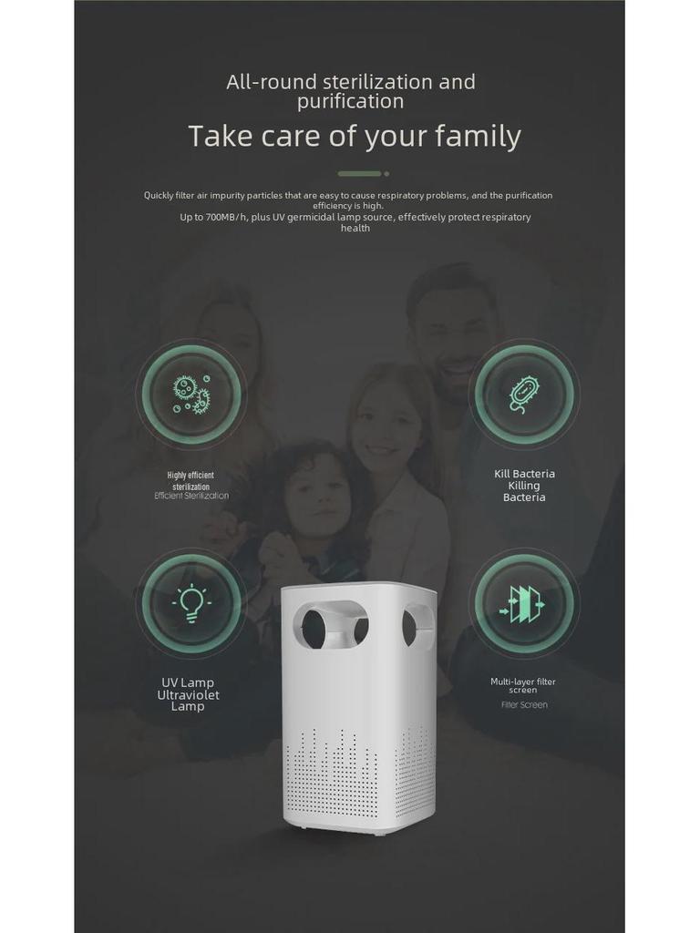 Настольный очиститель воздуха для дома и офиса — устраняет дым и формальдегид с помощью технологии мини-отрицательных ионов