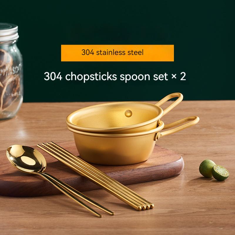 Мини Военный Горшок для Лапши Посуда Рамен Кемпинг Горшок Двойные Ручки С Крышкой Кастрюля для Бульона Горшок для Рамен Быстрого Приготовления Хотпот Корейский