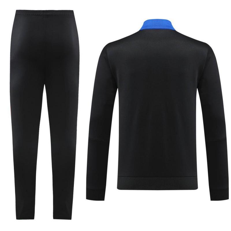 Mens Zip-up Sports Tracksuit Quick Dry Running Fitness Team Adult Size Blue/Black