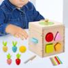Wooden Activity Center Montessori Shape Blocks Fine Motor Skills Busy