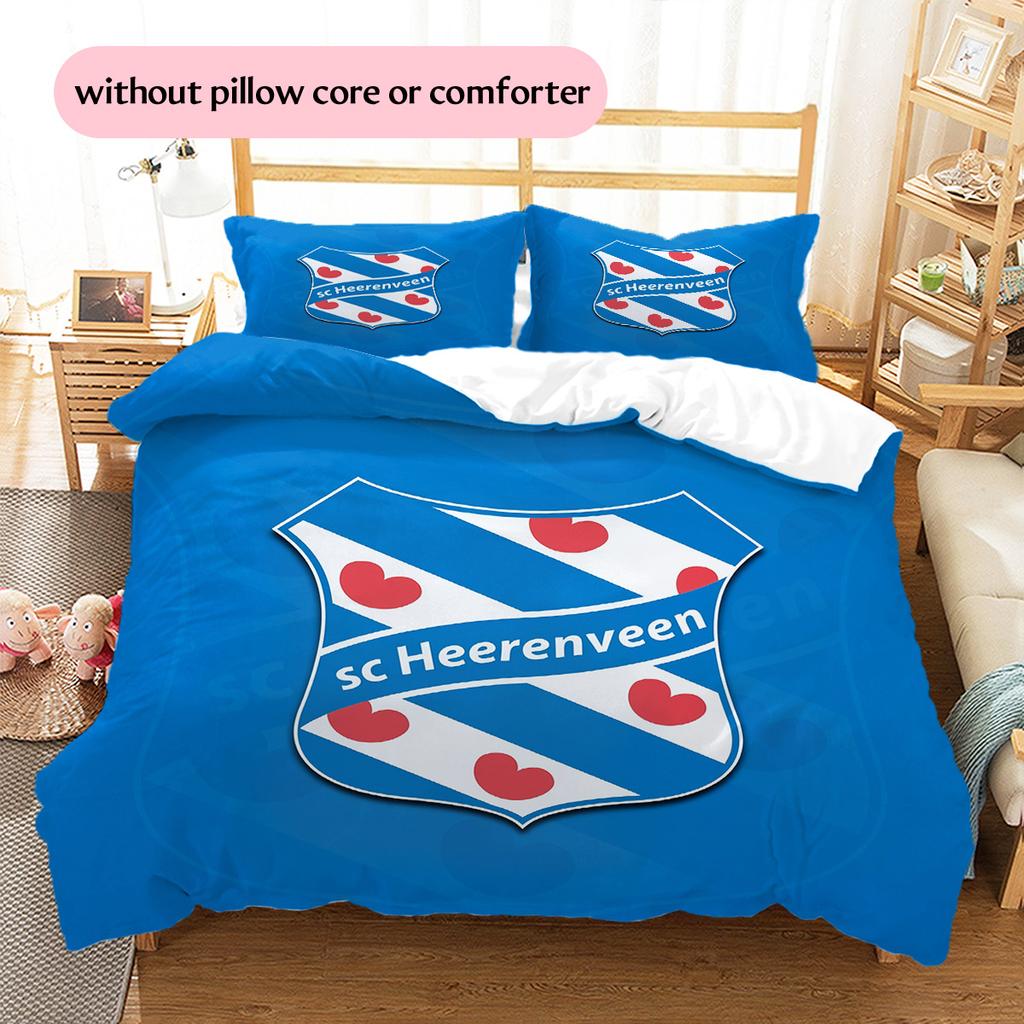 SC Heerenveen  Комплект постельного белья с рисунком  Декор для дома  Подарок (1 пододеяльник + 2 наволочки без наполнителя)