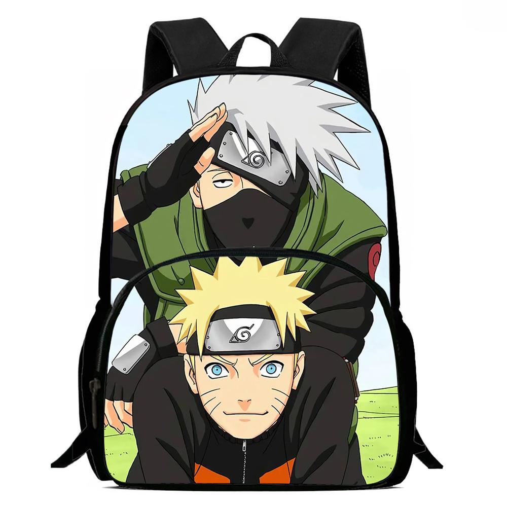 Мультяшный рюкзак NARUTO, легкий, с передним карманом, регулируемой лямкой, унисекс, подходит для детей 6-10 лет