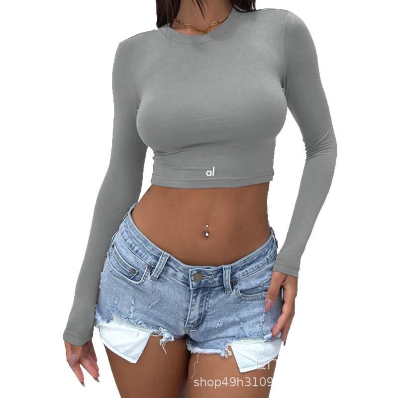 Укороченный топ Alo Yoga с длинным рукавом для бега, спорта и пилатеса