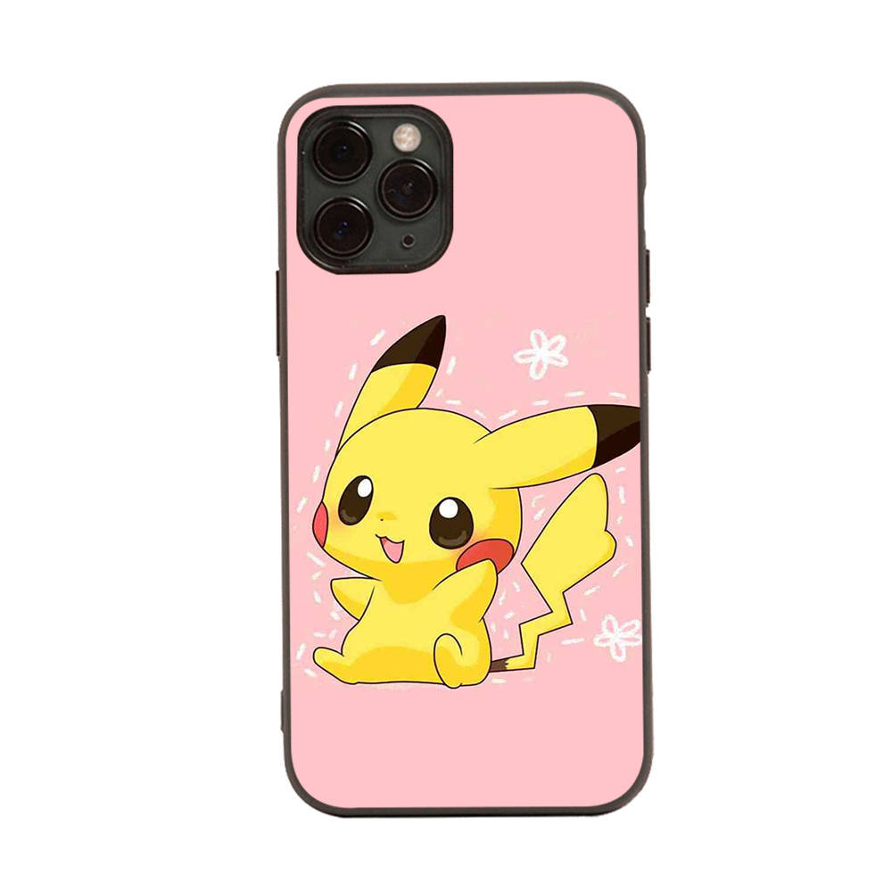 Чехол PK19 Little Cute Pikachu Black Sofe для Samsung Note 20 Lite S24 Ultra S23 A03 A05 A06 A11 A71 A15 A16 A13 A24 A25 A33 A52 A53 A50 M55 M35 Plus
