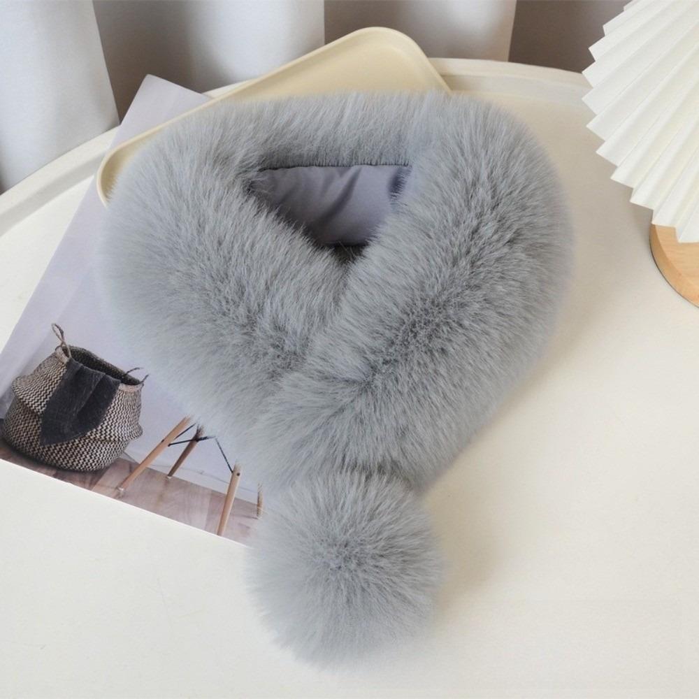 Thickened Imitation Fur Scarf Magnetic Cross Neck Warmer Gifts Plush Scarf Girl