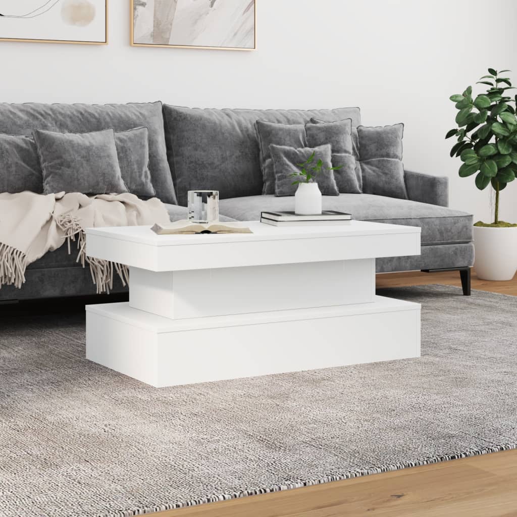 LED Coffee Table White 90 x 50 x 40 cm