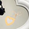 Leather Heart Cosmetic Mirro Keyring Trinket Makeup Mini Mirror  Birthday Kids Gift