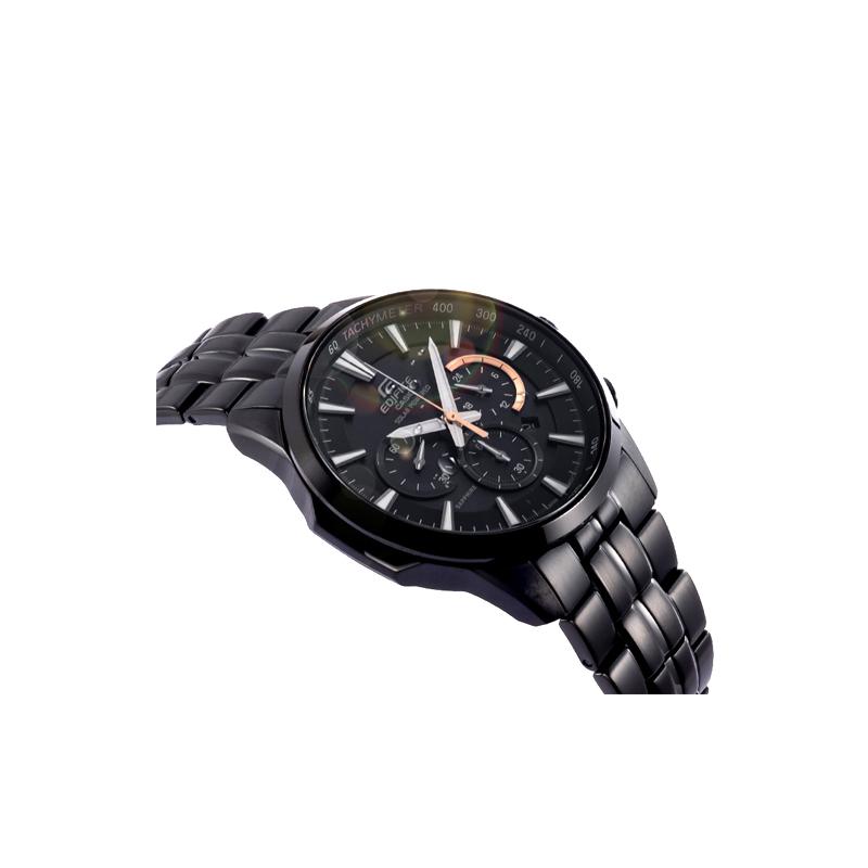 Casio EDIFICE Series Black IP Coating Series Black Modern Fashion Business Three Eyes Three Needles Waterproof Quartz Movement EFB-540SBC-1AVUPR