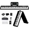 TERENCE X88D Digital Piano, 88 Keys, Foldable, 10W Dual Speaker Output, Acoustic Piano Size, Dual Tones, Metronome, Recording, MIDI Functions, Recharg