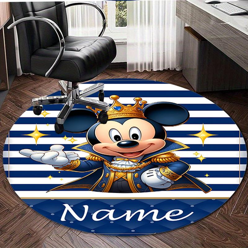 Personalized M-Mickey Round Chair Office Rug - Perfect for Mat, Office Chair & More - Ideal Gift for Birthdays and Holidays