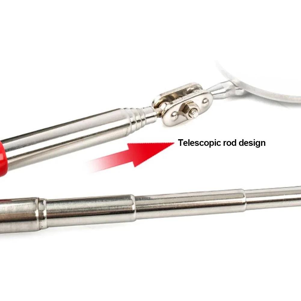 Портативное телескопическое гибкое смотровое зеркало со светодиодной подсветкой, регулируемое вращение на 360 градусов, автоматический ручной инструмент