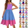 The Summer Children Condole Printed Sleeveless Cute Princess Leisure Dresses Of The Girls