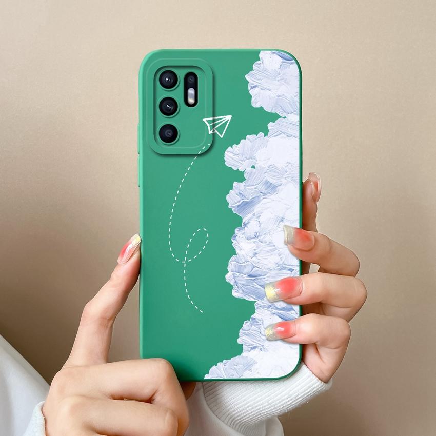 Для Oppo Reno6 7 8 10 Pro Lite 6z 7z 8z Чехол для телефона Модный узор «Масляная живопись Черный кот» Мягкий чехол Защитная пленка для экрана Противоскользящая накладка Для чехла Oppo