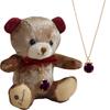 Sparkling Birth Month Birthstone Color Crystal Mini Angel Bear Necklace Gift [Petit Roux] Crystal, (February)