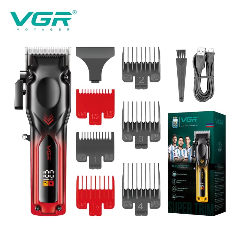 Домашняя машинка для стрижки волос с градиентной расцветкой, интегрированный триммер для волос высокого класса, высокоскоростная электрическая машинка для стрижки волос, ЖК-дисплей, интеллектуальный цифровой дисплей, длительное время работы от аккумулятора