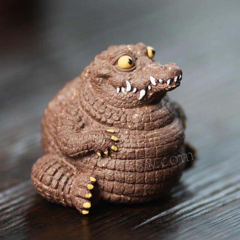 1 шт. Чайный питомец Исинский крокодил украшения ручной работы чайная церемония китайский фиолетовый глина чайный сервиз аксессуары