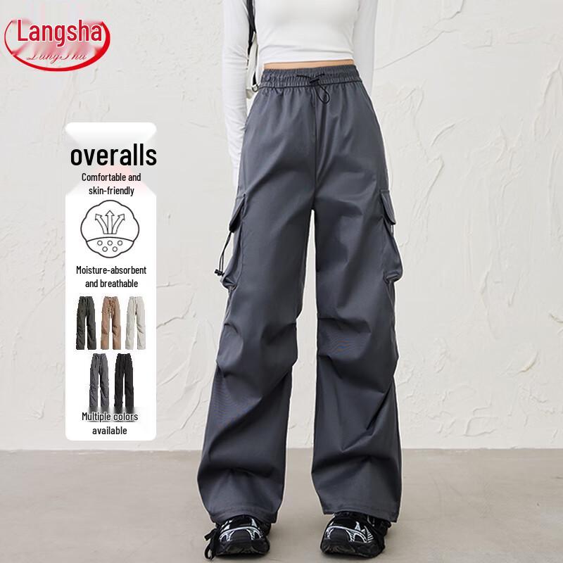 Women's High-Waist Wide-Leg Parachute Cargo Pants