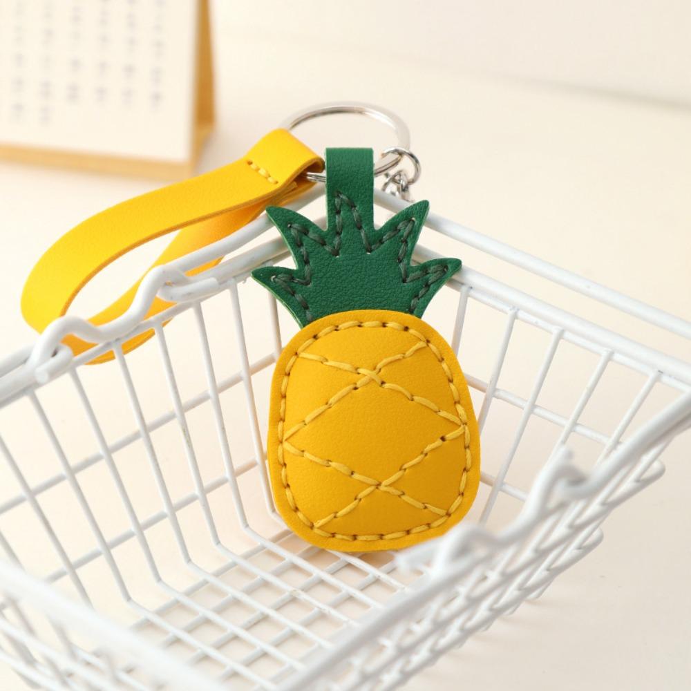 Cute Fruit Pendant Strawberry Bag Pendant Creative Leather Keychain  Men